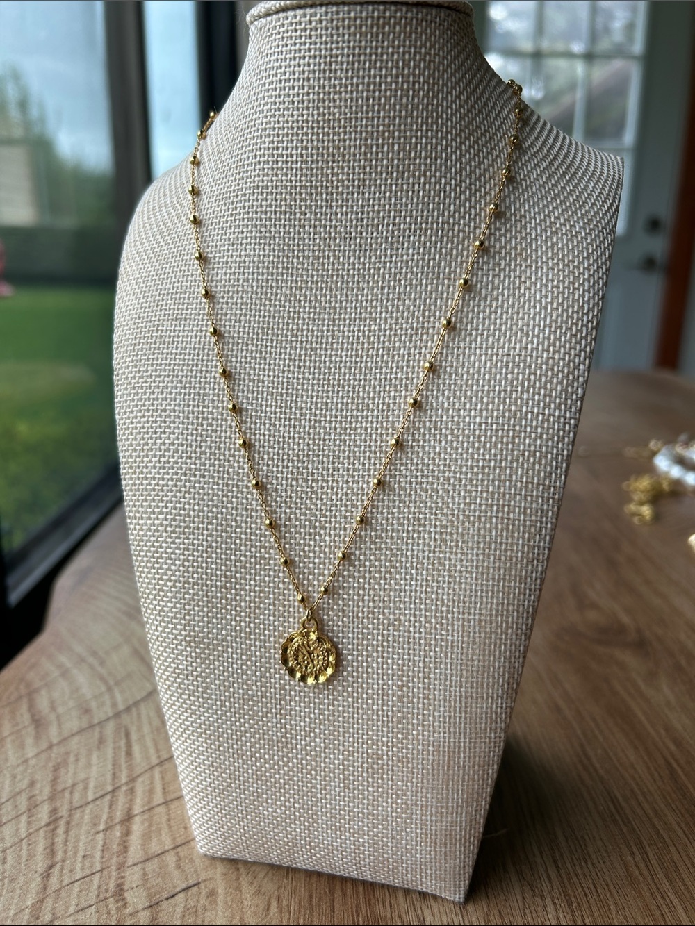 Uncommon James Gold Beaded Pendant Necklace NWOT